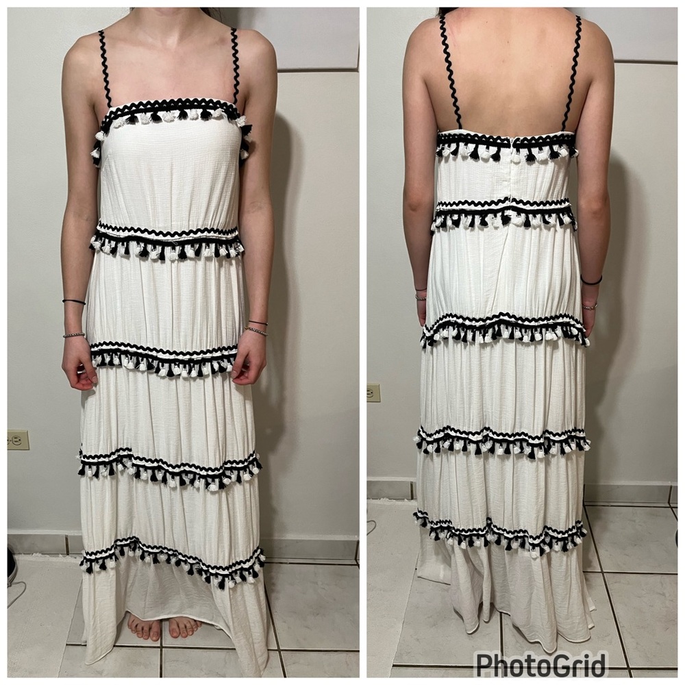L’Atiste by Amy Maxi Dress Black and White, Women Size M, NWT